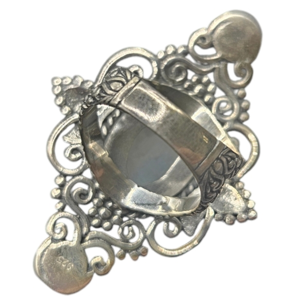 Rainbow Moonstone and Amethyst Ring - Picture 4 of 7